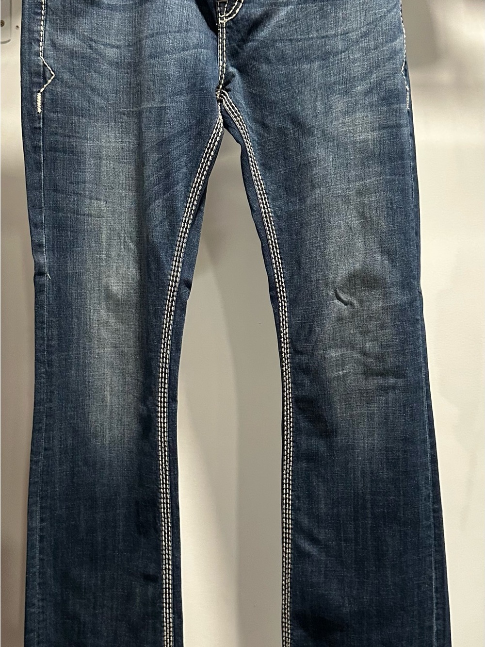 NEW 33 x 38 Rock and Roll Denim Dark Blue Boot Cut Jeans. Long!